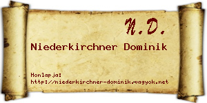 Niederkirchner Dominik névjegykártya